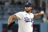 Los Angeles Dodgers starting pitcher Clayton Kershaw throws to the plate during the first inning of a baseball game against the Milwaukee Brewers Wednesday, Aug. 16, 2023, in Los Angeles. (AP Photo/Mark J. Terrill)
