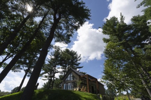 The main office at Forêt de la Seconde Vie, an ecological and digital cemetery on the site of a former golf course, is shown in Ste-Sophie, Que., Tuesday, Aug.15, 2023. THE CANADIAN PRESS/Christinne Muschi