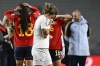 Spain’s reserve goalkeeper Misa Rodriguez reacts as she leave the field following the Women's World Cup semifinal soccer match against Sweden at Eden Park in Auckland, New Zealand, Tuesday, Aug. 15, 2023. (AP Photo/Andrew Cornaga)
