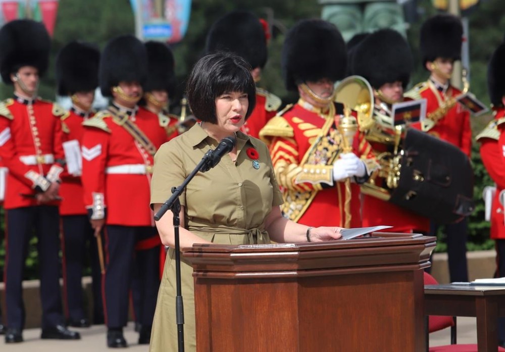 It's been just over three years since Veterans Affairs Canada released a strategy to tackle its 23,000 backlogged benefits applications, and the file has landed on the desk of a new minister for the first time. Veterans Affairs Minister Ginette Petitpas Taylor speaks at the National Peacekeepers' Day ceremony in Ottawa, Sunday, Aug. 13, 2023. THE CANADIAN PRESS/Patrick Doyle
