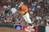 Houston Astros third baseman Alex Bregman attempts to throw out Seattle Mariners' Julio Rodriguez during the ninth inning of a baseball game, Friday, Aug. 18, 2023, in Houston. Rodriguez was safe at first. (AP Photo/Eric Christian Smith)