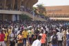 Young people gather to register to volunteer to fight for the country as part of a volunteer initiative, in Niamey, Niger, Saturday, Aug. 19, 2023. Thousands turned up as a delegation from regional nations were expected to arrive in Niger in a last-ditch diplomacy effort to reach a peaceful solution with mutinous soldiers who ousted the country's president last month. (AP Photo/Sam Mednick)