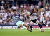 Brentford's Christian Norgaard, left, and Fulham's Harrison Reed battle for the ball during the English Premier League soccer match at Craven Cottage, London, Saturday Aug. 19, 2023. (Adam Davy/PA via AP)