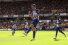 Brighton's Solly March celebrates scoring his side's third goal, during the English Premier League soccer match between Wolverhampton Wanderers and Brighton & Hove, at the Molineux, in Wolverhampton, England, Saturday, Aug. 19, 2023. (Bradley Collyer/PA via AP)
