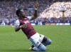 Aston Villa's Jhon Duran celebrates scoring their side's fourth goal of the game, during the English Premier League soccer match between Aston Villa and Everton at Villa Park, in Birmingham, England, Sunday, Aug. 20, 2023. (Nick Potts/PA via AP)