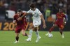 Roma's Andrea Belotti, left, and Salernitana's Federico Fazio vie for the ball during the Serie A soccer match between Roma and Salernitana, at Rome's Olympic Stadium, Sunday, Aug. 20, 2023. (AP Photo/Andrew Medichini)
