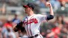 Atlanta Braves starting pitcher Max Fried throws to a San Francisco Giants batter during the first inning of a baseball game, Sunday, Aug. 20, 2023, in Atlanta. (AP Photo/Hakim Wright Sr.)