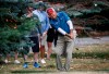 Ken Duke, of the United States, hits from the rough on the 7th hole during the final round of the PGA Tour Champions Shaw Charity Classic golf event in Calgary, Alta., Sunday, Aug. 20, 2023. THE CANADIAN PRESS/Jeff McIntosh
