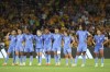 France players hug during a penalty shootout during the Women's World Cup quarterfinal soccer match between Australia and France in Brisbane, Australia, Saturday, Aug. 12, 2023. (AP Photo/Tertius Pickard)