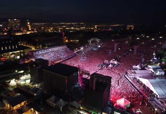 An aerial view of the Foo Fighters concert on July 8, 2023 in Quebec City. (Jacques Boissinot / The Canadian Press files)