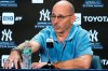 New York Yankees general manager Brian Cashman gestures while speaking during a news conference before a baseball game against the Washington Nationals Wednesday, Aug. 23, 2023, in New York. (AP Photo/Frank Franklin II)