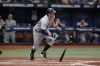New York Yankees' DJ LeMahieu watches the ball after hitting a single against the Tampa Bay Rays during the sixth inning of a baseball game Saturday, Aug. 26, 2023 in St. Petersburg, Fla. (AP Photo/Scott Audette)