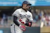 Minnesota Twins' Royce Lewis runs the bases on a grand slam against the Texas Rangers in the sixth inning of a baseball game Sunday, Aug. 27, 2023, in Minneapolis. The Twins won 7-6 in 13 innings. (AP Photo/Bruce Kluckhohn)