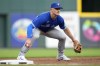 Toronto Blue Jays third baseman Matt Chapman takes up a defensive stance during a baseball game against the Cincinnati Reds in Cincinnati, Friday, Aug. 18, 2023. THE CANADIAN PRESS/AP-Jeff Dean