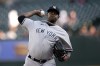 New York Yankees pitcher Luis Severino throws against the Detroit Tigers in the first inning of a baseball game, Monday, Aug. 28, 2023, in Detroit. (AP Photo/Paul Sancya)