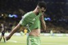 Maccabi's Din David reacts during the UEFA Champions League play-off 2nd leg soccer match between Switzerland's BSC Young Boys and Israel's Maccabi Haifa at the Wankdorf stadium in Bern, Switzerland, Tuesday, Aug. 29, 2023. (Anthony Anex/Keystone via AP)