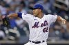 New York Mets pitcher Jose Quintana throws to a Texas Rangers batter during the first inning of a baseball game Tuesday, Aug. 29, 2023, in New York. (AP Photo/Adam Hunger)