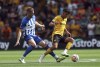Brighton's Adam Webster, left and Wolverhampton Wanderers' Matheus Nunes vie for the ball during the English Premier League soccer match between Wolverhampton Wanderers and Brighton & Hove, at the Molineux, in Wolverhampton, England, Saturday, Aug. 19, 2023. (Bradley Collyer/PA via AP)