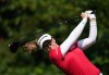 Brooke Henderson, of Canada, hits her tee shot on the second hole during the final round at the LPGA CPKC Canadian Women's Open golf tournament, in Vancouver, B.C., on August 27, 2023. THE CANADIAN PRESS/Darryl Dyck