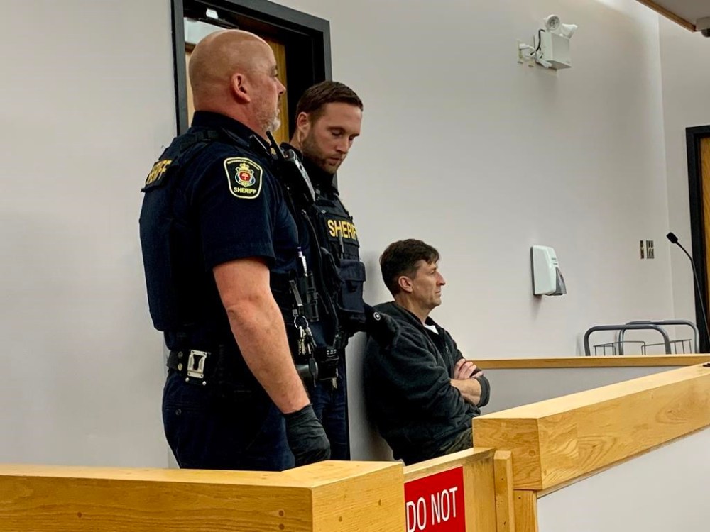 A disbarred Newfoundland lawyer is facing charges related to child pornography in St. John's. Michael Drover is shown sitting in a Newfoundland and Labrador provincial court room, in St. John's, Tuesday, Aug. 29, 2023. Drover has been granted bail by a provincial court judge.THE CANADIAN PRESS/Sarah Smellie