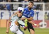 CF Montreal's Rudy Camacho, right, challenges Atlanta United's Miguel Berry during second half MLS soccer action in Montreal, Saturday, July 8, 2023. THE CANADIAN PRESS/Graham Hughes