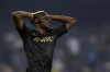 Napoli's Victor Osimhen reacts during the Serie A soccer match between SSC Napoli and Lazio Rome at the Diego Armando Maradona stadium in Naples, Italy, Saturday Sept. 2, 2023. (Alessandro Garofalo/LaPresse via AP)