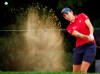 Carlota Ciganda, of Spain, hits from the bunker on the fifth hole during the final round of the LPGA Portland Classic golf tournament in Portland, Ore., Sunday, Sept. 3, 2023. (AP Photo/Craig Mitchelldyer)