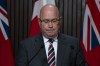 Minister of Municipal Affairs and Housing Steve Clark delivers remarks at Queen's Park in Toronto on August 31, 2023. THE CANADIAN PRESS/Spencer Colby