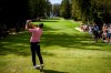 Ludvig Aberg of Sweden watches his tee shot during the fourth and final round of the Omega European Masters Golf Tournament DP World Tour, in Crans-Montana, Switzerland, Sunday, Sept. 3, 2023. (Jean-Christophe Bott)/Keystone via AP)