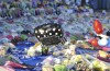CORRECTS DATE OF INQUIRY ANNOUNCEMENT TO WEDNESDAY, SEPT. 6, 2023 FILE - Tributes are placed outside Leicester City Football Club, Leicester, England, Oct. 29, 2018, after a helicopter crashed in flames Saturday. A damaged tail rotor was to blame for a helicopter crash that killed Vichai Srivaddhanaprabha, the owner of English soccer club Leicester, and four others in 2018, an accident inquiry said Wednesday, Sept. 6, 2023. (AP Photo/Rui Vieira, File)