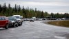 Vehicles line up for fuel at Fort Providence, N.W.T., on the only road south from Yellowknife, Thursday, Aug. 17, 2023. Thousands of vehicles are expected to travel to Yellowknife in the coming days as a three-week evacuation order is set to lift at noon. THE CANADIAN PRESS/Jeff McIntosh