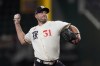 Texas Rangers starting pitcher Max Scherzer throws to a Minnesota Twins batter during the first inning of a baseball game Friday, Sept. 1, 2023, in Arlington, Texas. (AP Photo/Tony Gutierrez)
