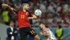 FILE - Belgium's Yannick Carrasco, left, vies for the ball with Croatia's Josip Juranovic during the World Cup group F soccer match between Croatia and Belgium at the Ahmad Bin Ali Stadium in Al Rayyan, Qatar, on Dec. 1, 2022. Belgium midfielder Yannick Carrasco brushed off criticism of human rights Thursday following his transfer to Al-Shabab FC from Atletico Madrid. Carrasco, who trains this week with the Belgian squad ahead of a couple of European Championship qualifiers, asked the national team's staff to organize a press conference so he could explain the reasons behind his move. (AP Photo/Francisco Seco)