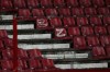 The letter 'Z' is painted on chairs in the stands during the Euro 2024 group G qualifying soccer match between Serbia and Hungary in Belgrade, Serbia, Thursday, Sept. 7, 2023. (AP Photo/Darko Vojinovic)