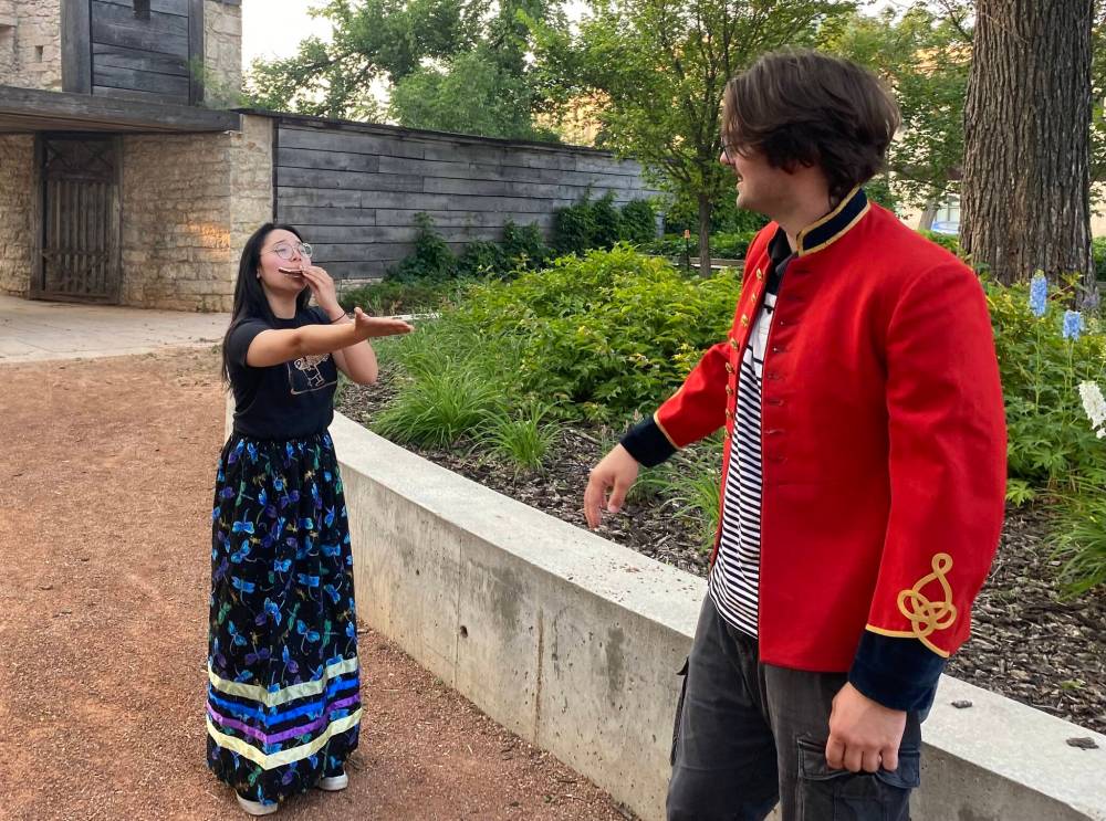 Chanice and Jareth at Upper Fort Garry. (Supplied)
