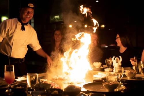 Ichiban Japanese Steakhouse chef Edwin Delacruz has been with the downtown teppanyaki-style restaurant for 37 of its 50 years in operation. (Brook Jones / Winnipeg Free Press)