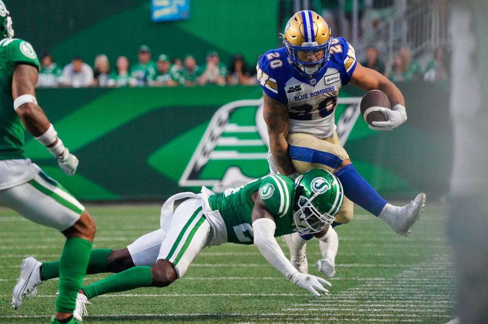 Heywood Yu / THE CANADIAN PRESS
Blue Bombers running back Brady Oliveira is closing in on 1,000 yards for the second consecutive season.