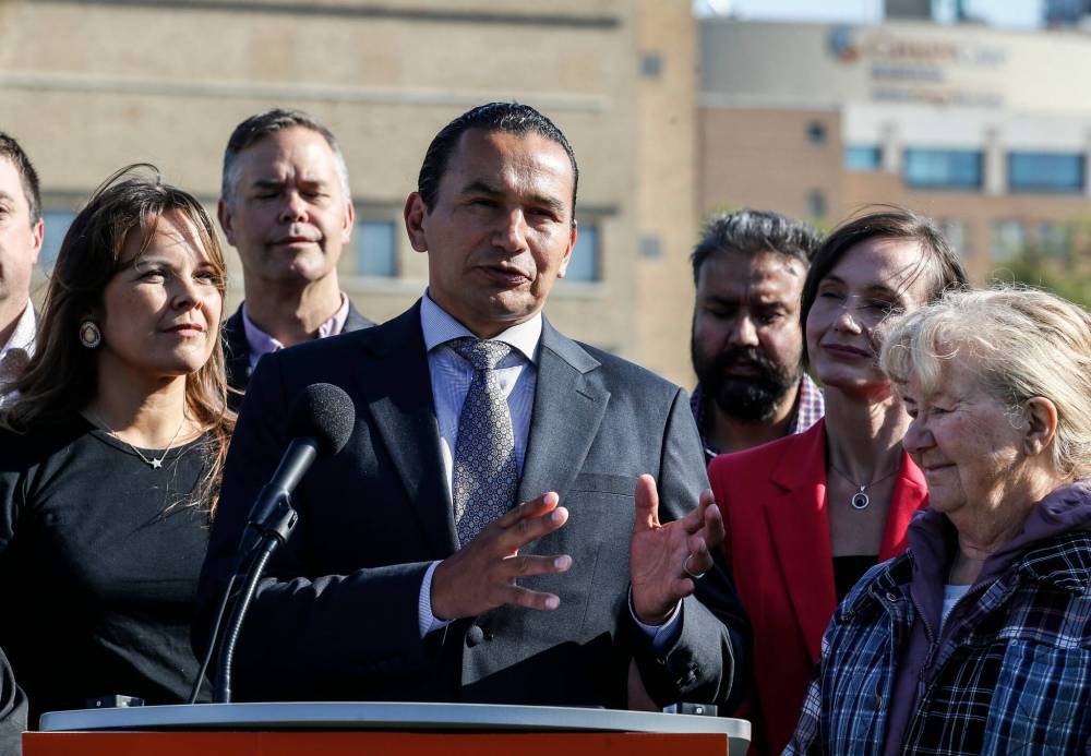 JOHN WOODS / WINNIPEG FREE PRESS
Focusing strictly on the leader, like the NDP’s Wab Kinew, can be a campaigning mistake.