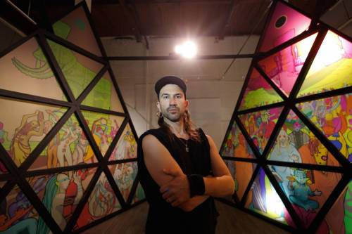MIKE DEAL / WINNIPEG FREE PRESS
                                Local artist [M] Dudeck views religion as a multimedia experience.