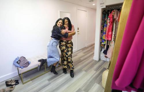 Photos by RUTH BONNEVILLE / WINNIPEG FREE PRESS
                                Sunayna Gupta (left) encourages AV to cast off her doubts and try on clothes that fit, while embracing fabrics, patterns and silhouettes she&rsquo;d normally avoid.
                                RUTH BONNEVILLE / WINNIPEG FREE PRESS ENT - AV fashion (AV&rsquo;s favourite look which she talks about in story.) Base Item 3, Satin Floral Print Midi Dress, $99. Available at Valencia Boutique, 10-725 Corydon Avenue, www.shopvalencia.ca Soft pink/rose, Scorpion Sweater, $89, paired with base item number 3, print midi dress. Sweater available east Valencia Boutique, 10-725 Corydon Avenue, www.shopvalencia.ca Photos of Stylist, Sunayna Gupta styling , FP reporter AV Kitching at Valencia Boutique. Story: Personal Stylist Makeover. Stuck in a rut after the birth of her child seven years ago, AV Kitching&rsquo;s once keen fashion sense has deserted her. Confronted daily by the mediocre offerings of her wardrobe Kitching has enlisted the help of stylist extraordinaire Sunayna Gupta to help her regain her sartorial style. Sept 8th, 2023
