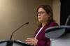 MIKE DEAL / WINNIPEG FREE PRESS
                                Progressive Conservative Leader Heather Stefanson touted her party’s funding of police while addressing the issue of homelessness, saying the Tories will continue to invest in law enforcement.