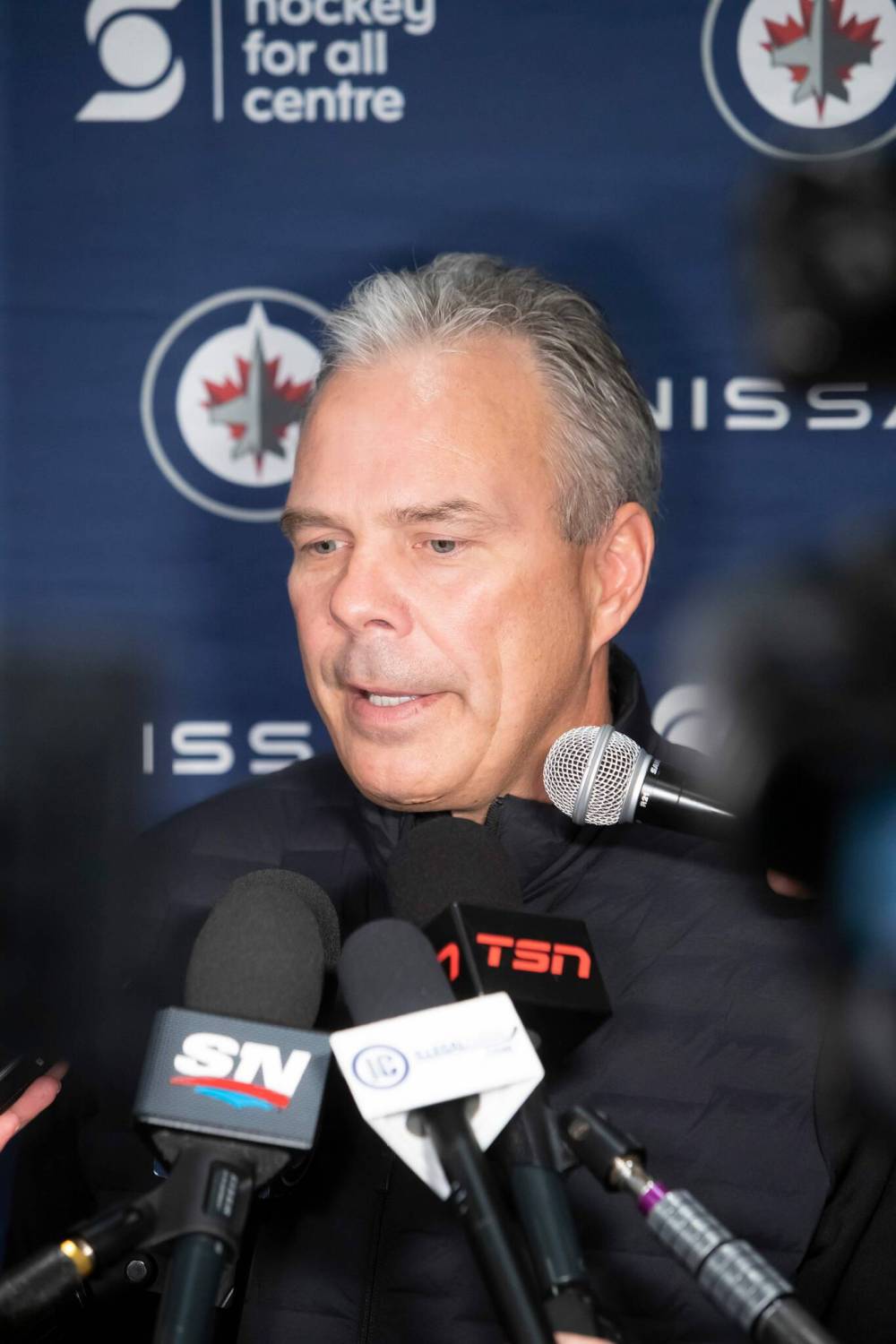 BROOK JONES / WINNIPEG FREE PRESS
“How we approach the future of this team, again, that will be looked at as we continue to move forward,” said Cheveldayoff.