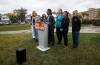 JOHN WOODS / WINNIPEG FREE PRESS
                                NDP candidate Uzoma Asagwara and nurses gathered to announce a sexual assault nursing strategy at Jacob Penner Park in Winnipeg Sunday.