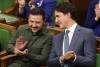 PATRICK DOYLE / THE CANADIAN PRESS
                                Ukrainian President Volodymyr Zelenskyy chats with Prime Minister Justin Trudeau after delivering a speech in the House of Commons on Parliament Hill in Ottawa, on Sept. 22.
