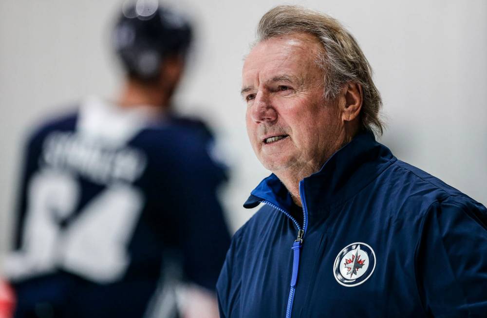 (John Woods/Canadian Press files)
“We’re trying to get ready for the start of the season. You come to practice, it’s all about paying attention to details,” Winnipeg Jets head coach Rick Bowness said Saturday.