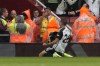Fulham's Joao Palhinha celebrates after scoring his side's second goal during the English Premier League soccer match between Arsenal and Fulham at Emirates stadium in London, Saturday, Aug. 26, 2023. (AP Photo/Frank Augstein)