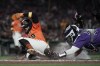 San Francisco Giants' Luis Matos, left, is tagged out by Colorado Rockies catcher Elias Díaz during the third inning of a baseball game Friday, Sept. 8, 2023, in San Francisco. (AP Photo/Godofredo A. Vásquez)