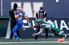 Winnipeg Blue Bombers' Dalton Schoen (83) catches a touchdown pass during the first half of CFL football action against the Saskatchewan Roughriders in Winnipeg Saturday, September 9, 2023.  THE CANADIAN PRESS/John Woods