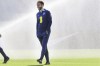 England managaer Gareth Southgate attends a team training session at Rangers Training Center, in Glasgow, Scotland, Monday, Sept. 11, 2023, ahead of an international friendly soccer match against Scotland. (Steve Welsh/PA via AP)