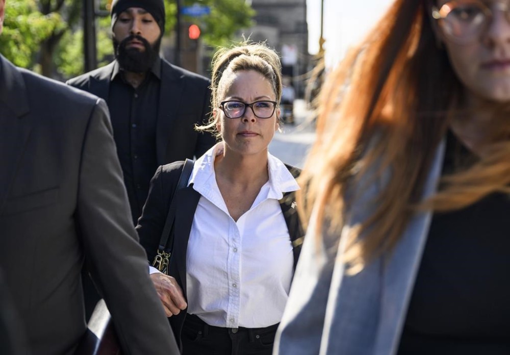 Tamara Lich arrives for her trial at the courthouse in Ottawa, on Monday, Sept. 11, 2023. The Facebook page of the
